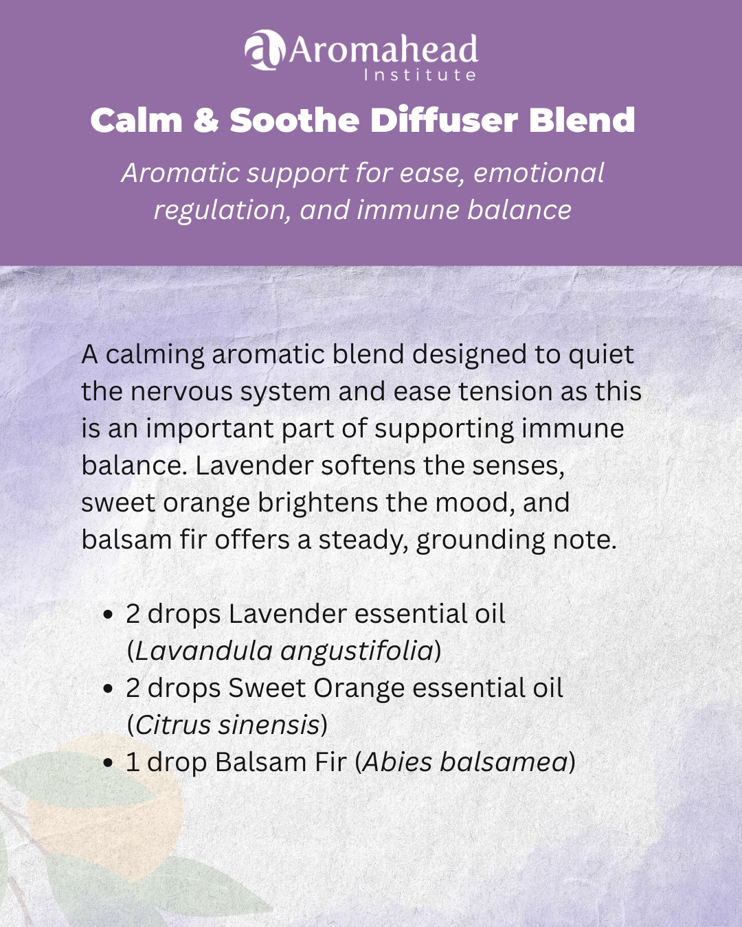 Calm & Soothe Diffuser Blend